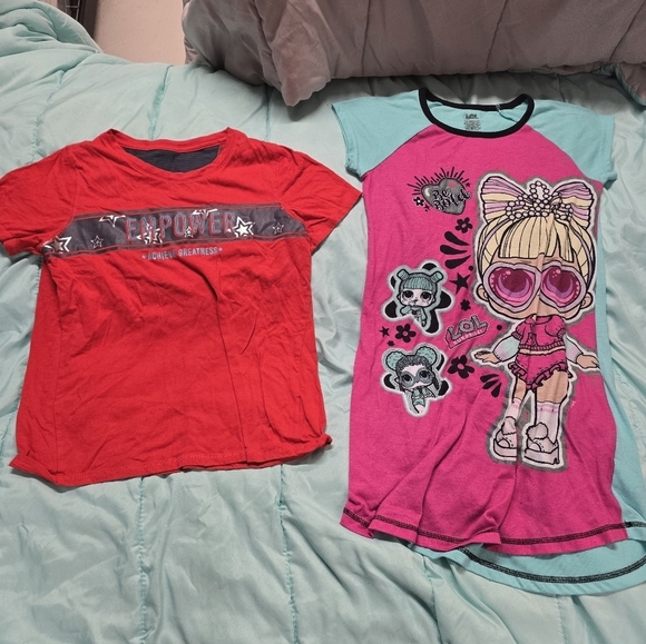 girls size 10-12 clothing bundle of 3, pajamas and a t-shirt - Picture 8 of 8